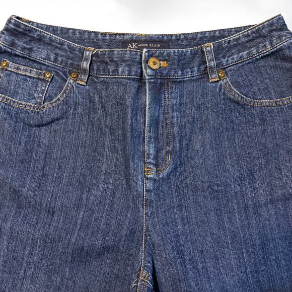 Anne Klein High Rise Bootcut Jeans Blue Size 12 Stretch Denim - Picture 3 of 8